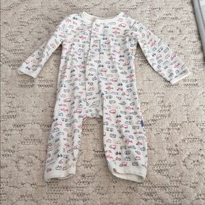 Magnetic Me White Footie with Colorful Car Print 3-6 months cotton